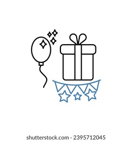 Geburtstag Konzeptsymbol. Einfache Elementgrafik. Entwurf des Geburtstagskonzepts mit Symbolgestaltung.