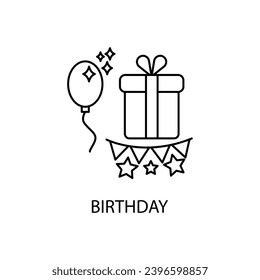 birthday concept line icon. Simple element illustration. birthday concept outline symbol design.