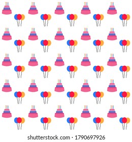 Birthday concept seamless pattern background.Colorful wallpaper vector illustration and good for printing