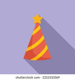 Birthday cone cap icon flat vector. Task agenda. Event manager