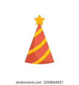 Birthday cone cap icon flat vector. Task agenda. Event manager isolated
