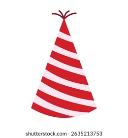 A birthday cone hat isolated on a white background.