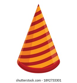 Birthday cone icon. Cartoon of birthday cone vector icon for web design isolated on white background