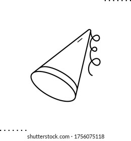 Birthday cone vector icon in outlines