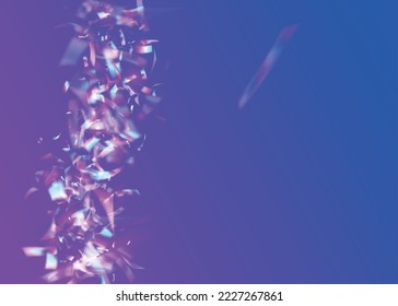 Birthday Confetti. Falling Glitter. Glitch Texture. Laser Christmas Gradient. Blue Party Background. Retro Burst. Holiday Foil. Bright Art. Violet Birthday Confetti