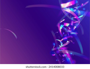 Birthday Confetti. Glare Gradient. Surprise Flag. Festive Glitter. Pink Laser Burst. Unicorn Paper. Happy Iridescent Serpentine. Celebrate Ribbon. Purple Birthday Confetti