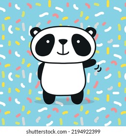 Birthday confetti panda vector illustration