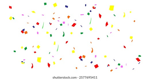 birthday confetti vector Multi colored tinsel confetti fall from the sky on a transparent background. Multicolored confetti parti holiday birthday
