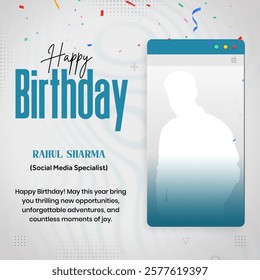 Birthday corporate Poster social media with photo frame