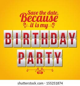 Birthday Counter card over yellow background