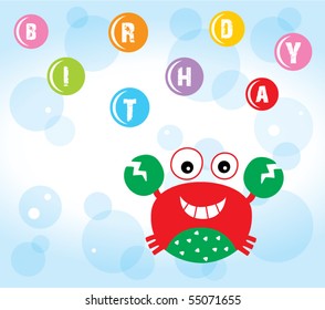 birthday crab doodle