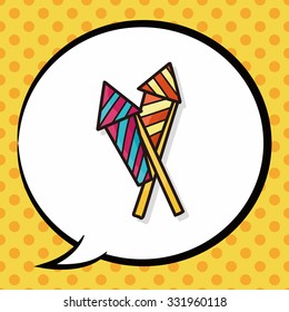 birthday cracker doodle, speech bubble