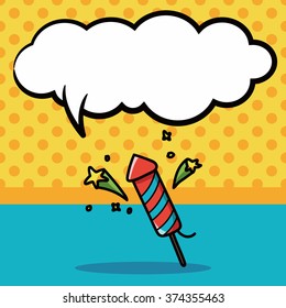 birthday cracker doodle, speech bubble