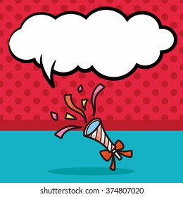 birthday cracker doodle, speech bubble