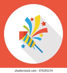 birthday cracker firework flat icon