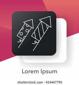 birthday cracker line icon