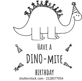 Birthday creative card with dinosaurian 
