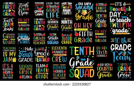 Birthday Crew and squad with Teacher Typography Vector SVG Bundle