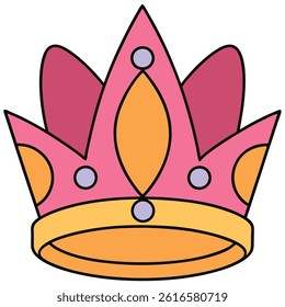 birthday crown flat vector illustration white background
