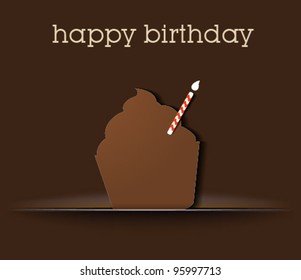 birthday cup cake / siple design / birthday card vector