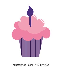 Birthday cupcake with candle