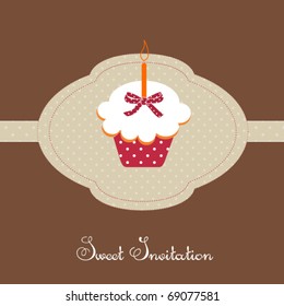 Tarjeta de cupcake de cumpleaños