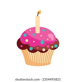 birthday cupcake design vector isolated