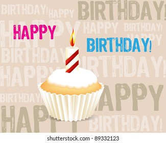 Birthday cupcake Greeting card