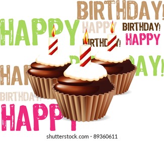 Birthday cupcake Greeting card