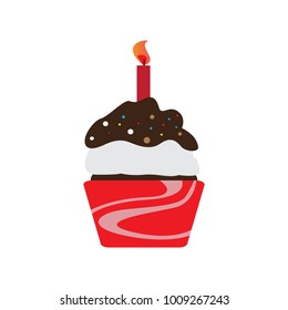 Birthday cupcake icon