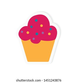 birthday cupcake icon- vector illustration