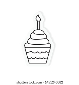 birthday cupcake icon- vector illustration