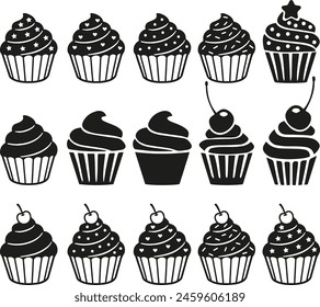 Fiesta de cumpleaños Cupcake Muffin Vector