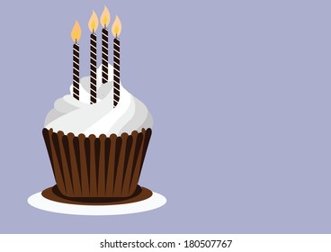 birthday cupcake. vector illustration 