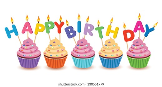 136,845 Birthday cupcake Stock Vectors, Images & Vector Art | Shutterstock