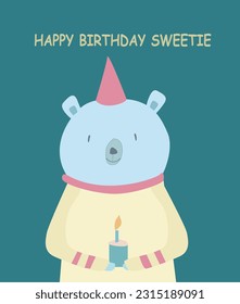 Birthday cute card vector illustration