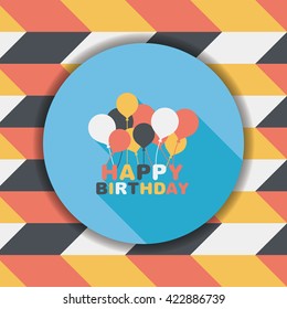 birthday decoration flat icon with long shadow,eps10