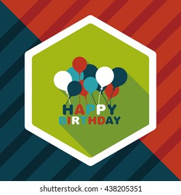 birthday decoration flat icon with long shadow,eps10