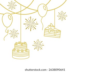 Birthday Decoration Hanging Line Art