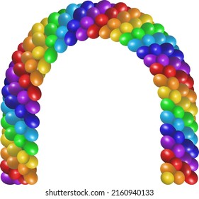 birthday decorative arch with colorful balloons. party decorations