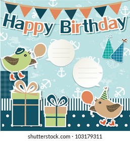 Birthday design elements for scrapbook