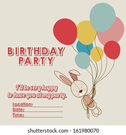 birthday design over beige  background vector illustration 