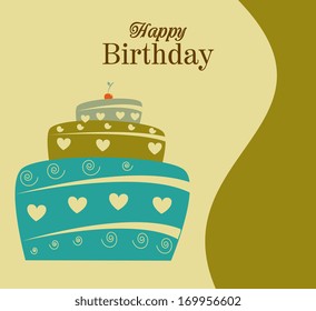 birthday  design over beige background vector illustration 