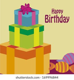 birthday  design over beige background vector illustration 