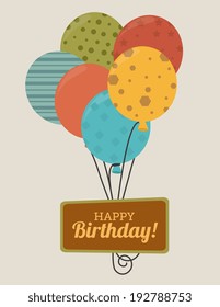 Birthday design over beige background, vector illustration