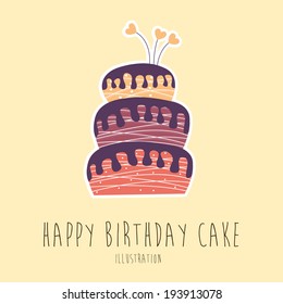 Birthday design over beige background, vector illustration