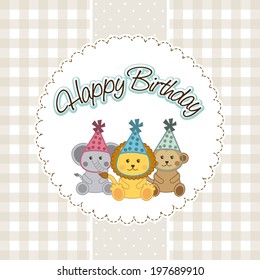 Birthday design over beige background, vector illustration