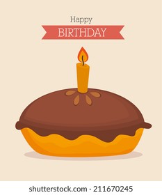 Birthday design over beige background, vector illustration