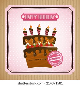 Birthday design over beige background, vector illustration