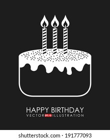 Birthday design over black background, vector illustration